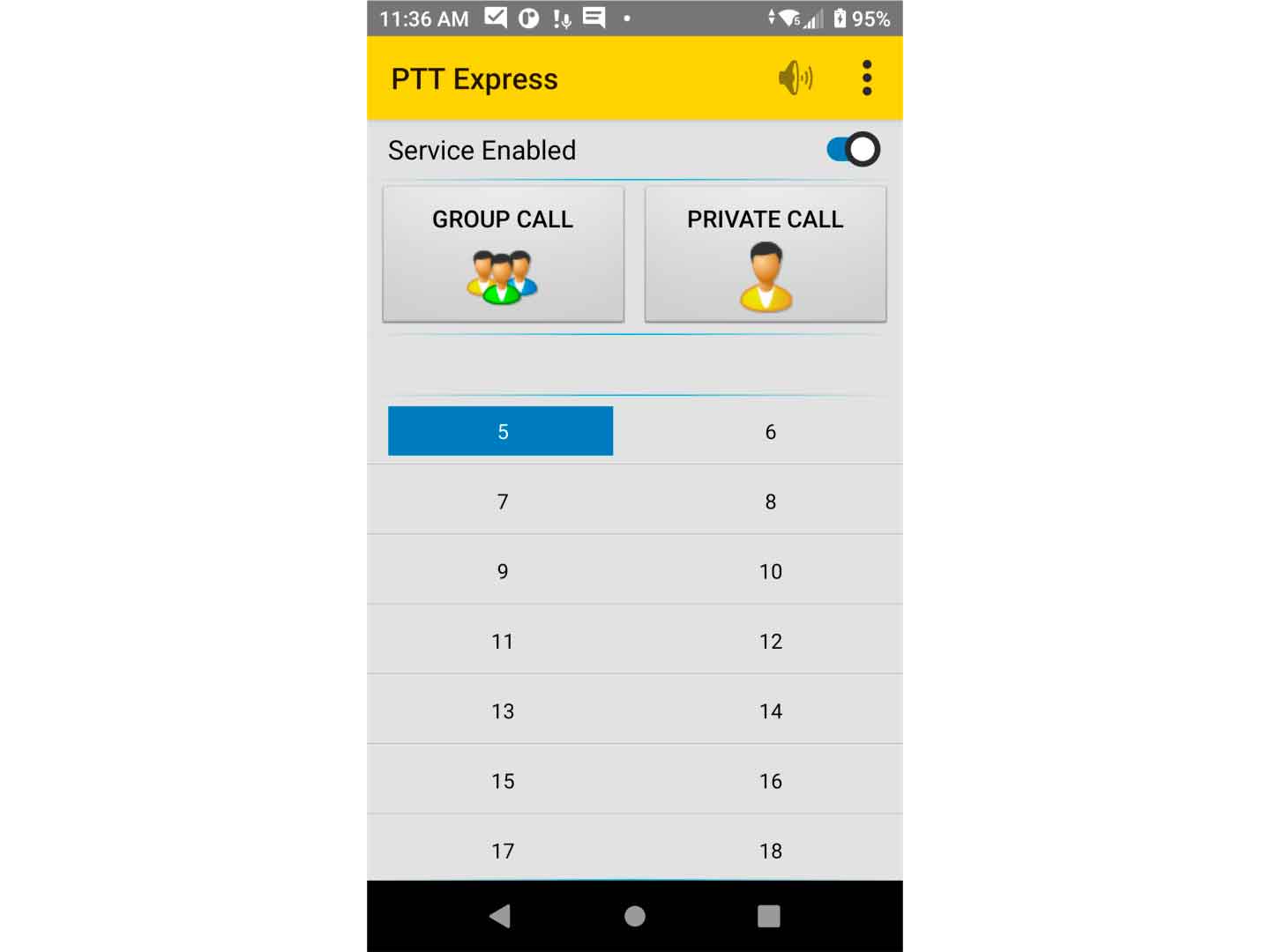PTT Express Call Mobile Screenshot, 4x3, 1440