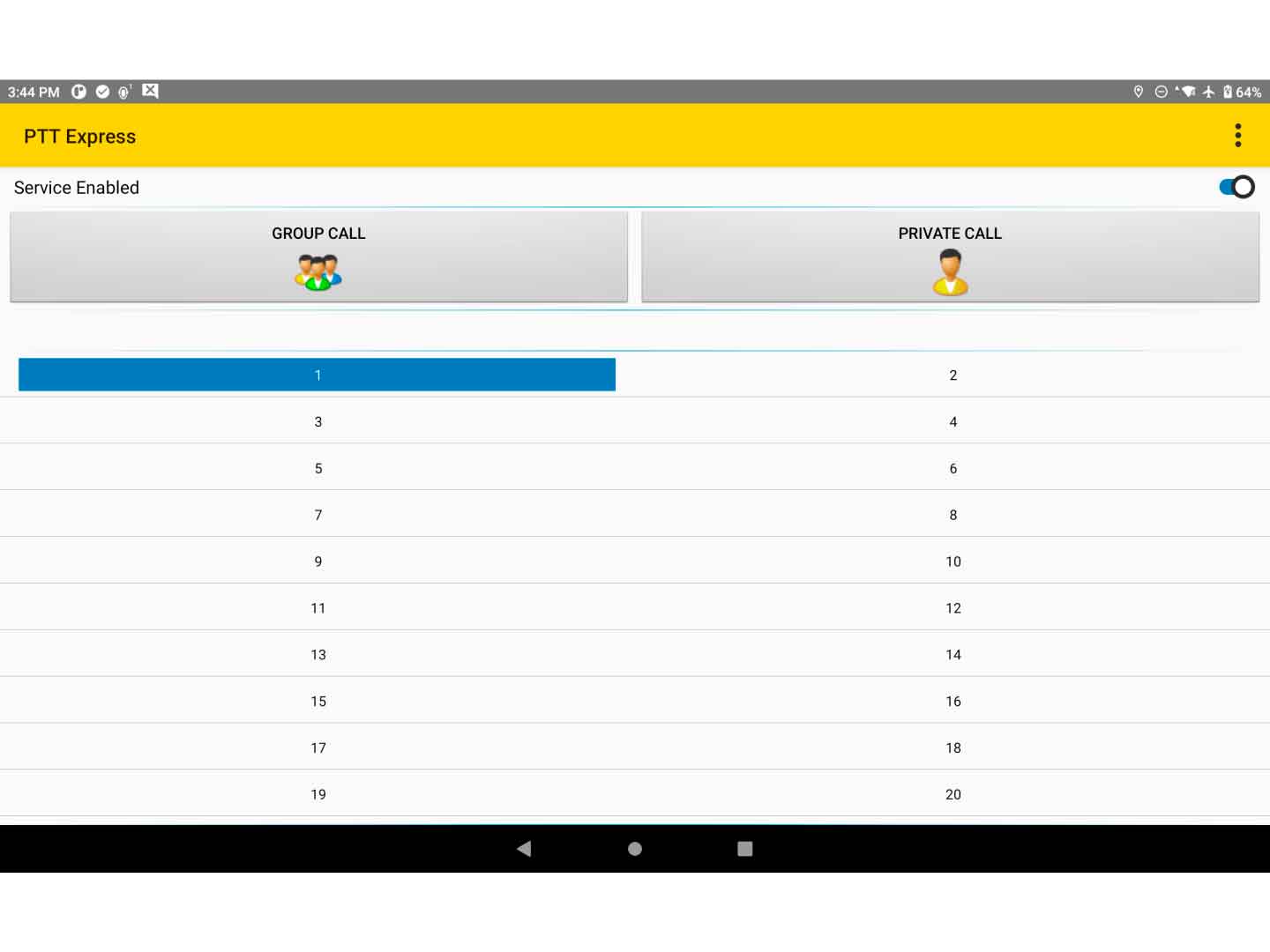 PTT Express Call Tablet Screenshot, 4x3, 1440