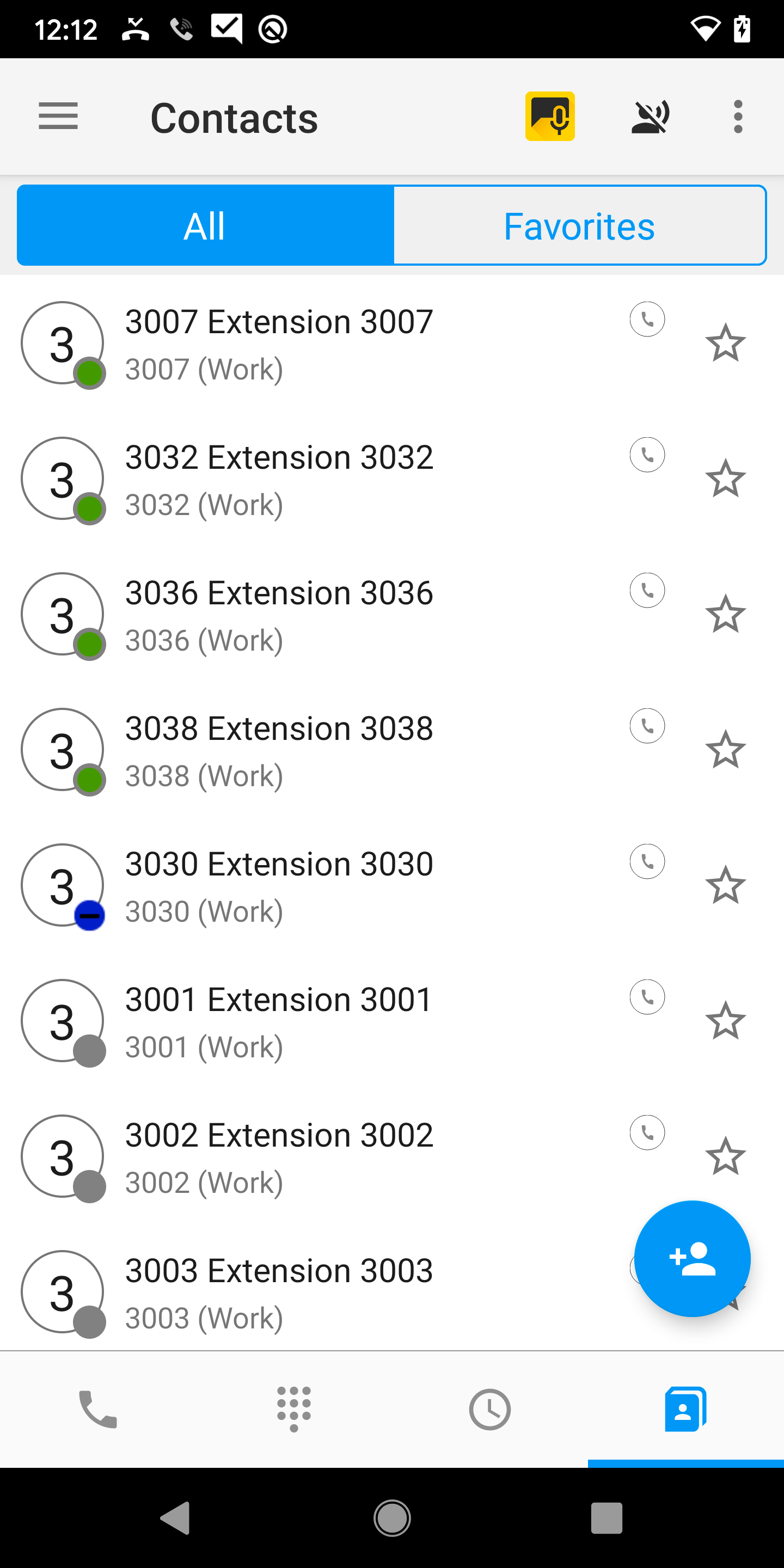 Workforce Connect Screenshot Contacts